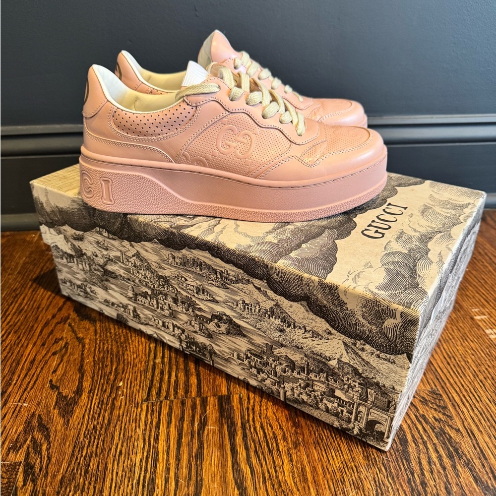 Gucci Blush Pink Platform Sneakers